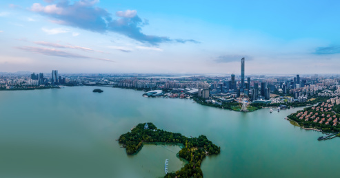 航拍苏州城市建筑全景大画幅