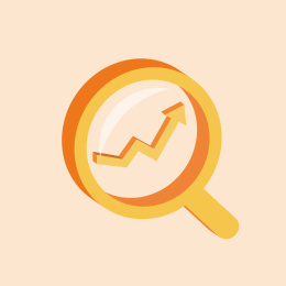 2.5D放大镜矢量插画