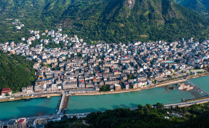 中国温州乐清仙溪航拍