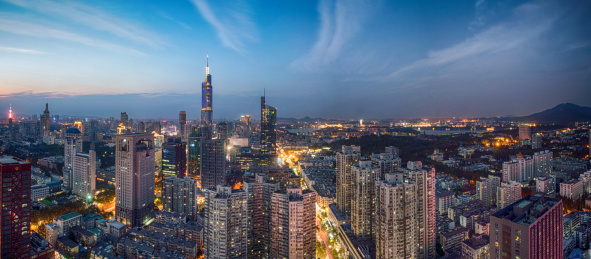 中国江苏南京紫峰大厦夜色