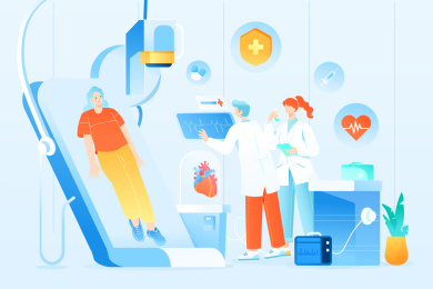 全身检查医疗健康矢量插画