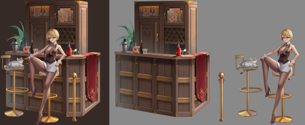 二次元日系少女酒吧前台女郎