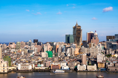 中国澳门新葡京天际线建筑群