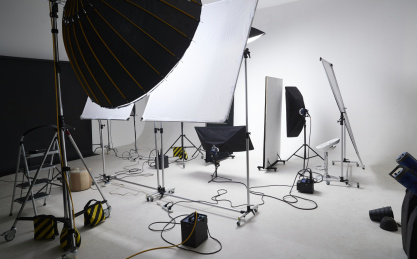 拍摄中的摄影棚