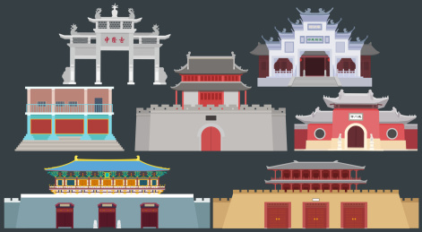 湖北襄阳旅游地标古建筑