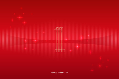 红色背景金色线条庆典数字1质感创意海报