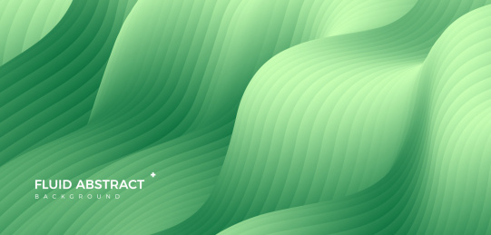 时尚波纹动感高档绿色混色流体渐变抽象背景