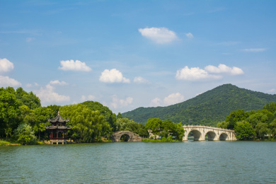 中国杭州萧山湘湖旅游度假区园林景观