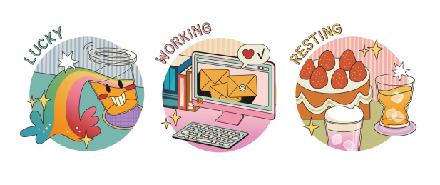 复古饮料电脑办公蛋糕下午茶场景