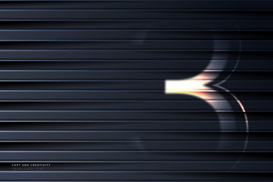 黑青色背景条纹抽象线条数字3创意设计海报