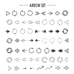 简单几何曲线箭头组合图标