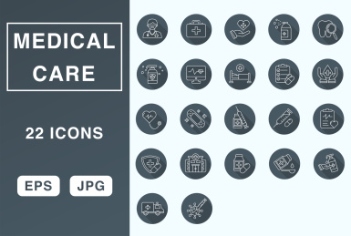 22个医疗健康矢量图标合集