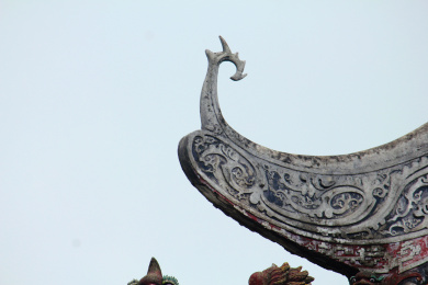 中国广州市岭南余荫山房古建筑上的灰塑