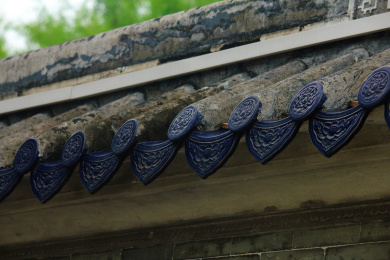 中国广州市岭南古建筑上的灰塑