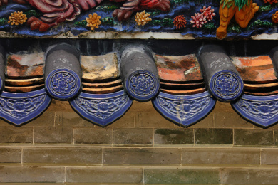 中国广州市岭南古建筑上的灰塑