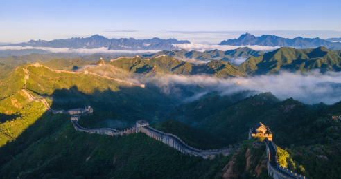 航拍中国河北金山岭长城