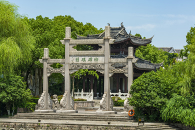 中国浙江杭州临平区塘栖古镇御碑码头