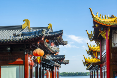 中国浙江杭州西湖中国传统建筑
