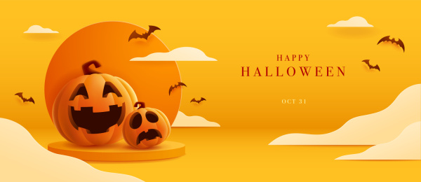 万圣节南瓜杰克立体纸艺场景