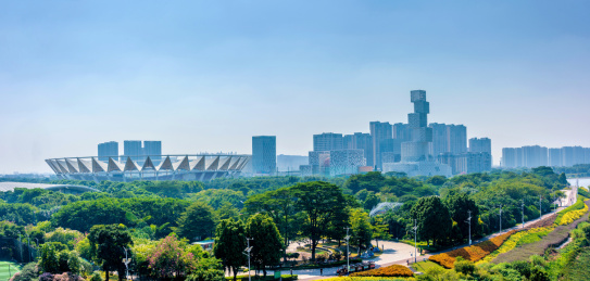 中国广东佛山新城世纪莲全景风光