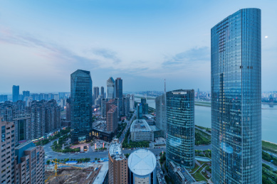 江西南昌红谷滩城市夜景