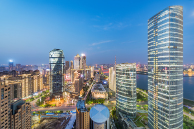 江西南昌红谷滩城市夜景