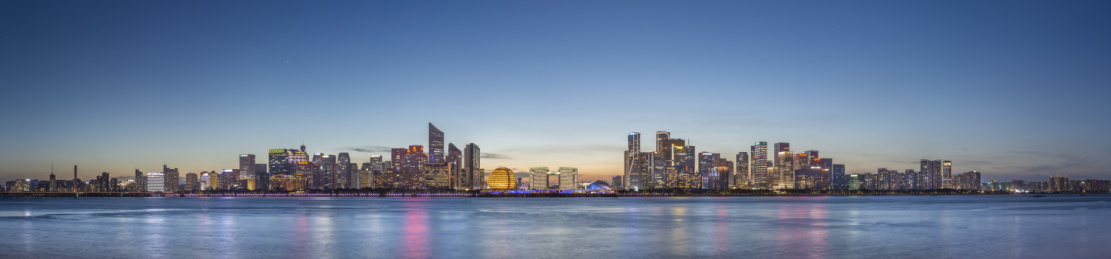 中国浙江杭州钱江新城夜景