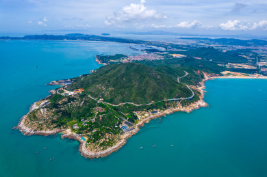 中国福建省东山县苏峰山公路航拍