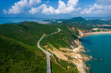 中国福建省东山县苏峰山航拍