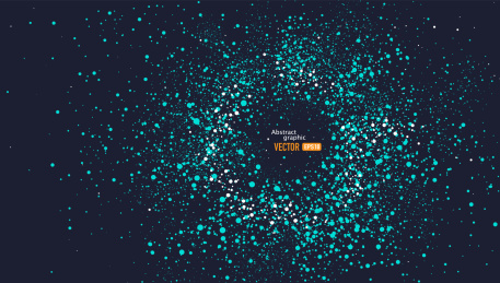 蓝色粒子点组合的矢量抽象科技感商务背景