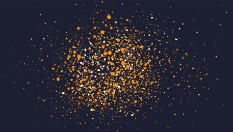 黄色粒子点组合的矢量抽象科技感商务背景