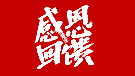 中国风书法汉字字体设计感恩回馈