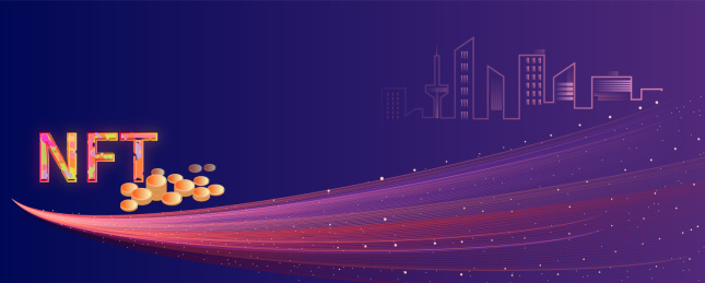 NFT非同质化代币的金融交易插画
