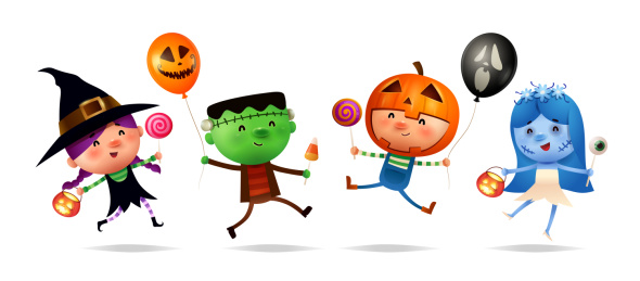 万圣节儿童服装派对