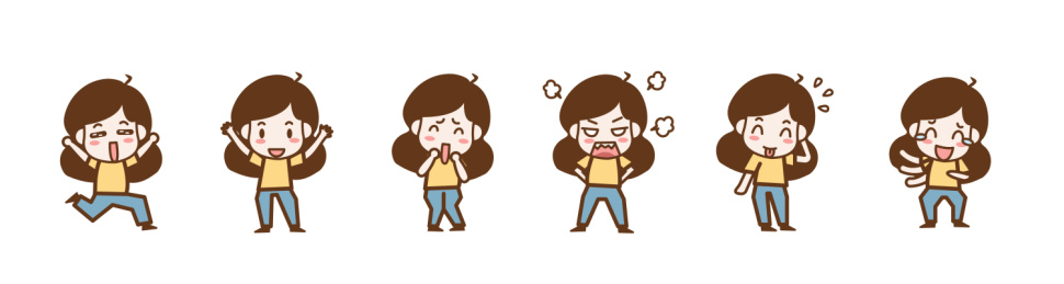 Q版女孩情绪人物设定