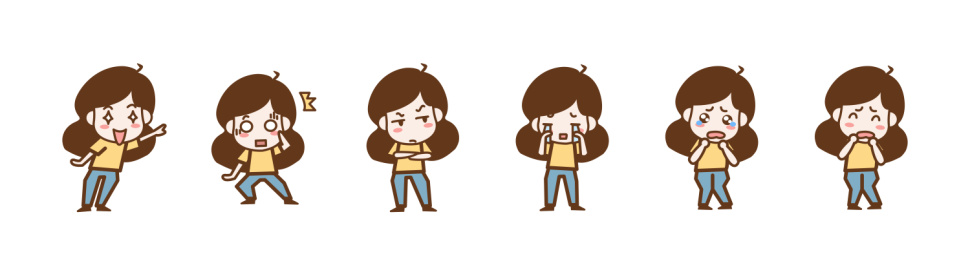 Q版女孩情绪人物设定