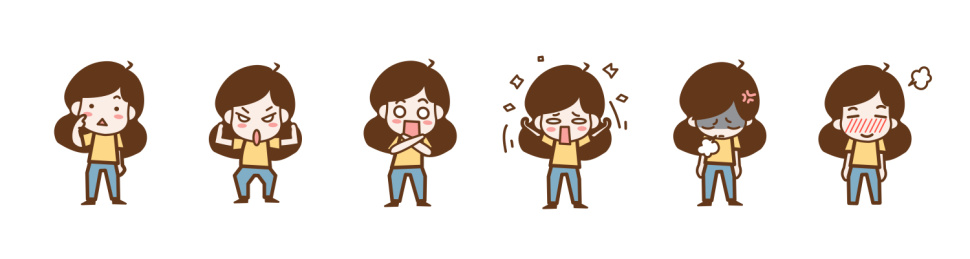 Q版女孩情绪人物设定