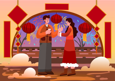 朋友相聚新年快乐