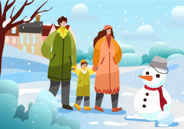 冬天一起堆雪人