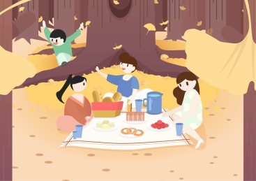 同学们外出秋游