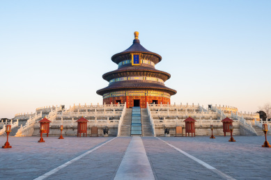 北京清晨的天坛祈年殿