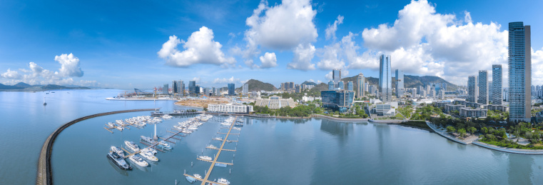 中国深圳市南蛇口自贸区航拍高清 