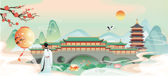 国风成都天上鹊桥地上廊桥