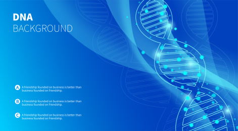 蓝色背景上的DNA分子结构素材