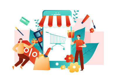 购物节购物活动矢量插画