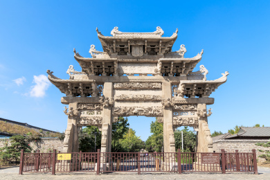 中国山东省蓬莱市戚继光故里牌坊
