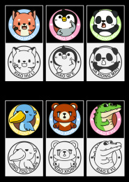 可爱小动物图标贴纸