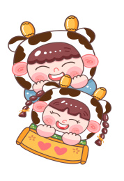 幸福可爱的男孩女孩