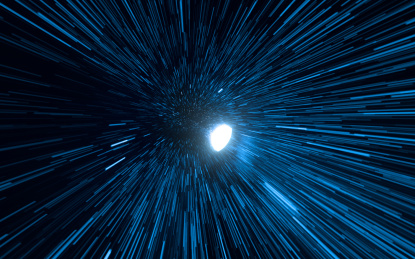 穿越在充满粒子的黑洞 3D渲染