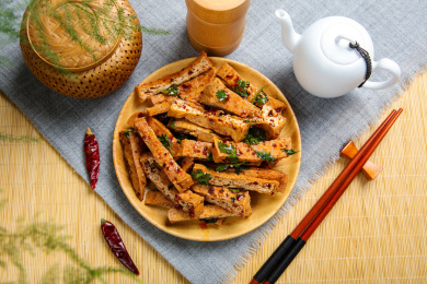 美食特色菜凉拌脆皮豆腐